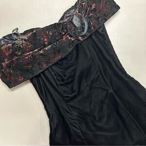 Jessica McClintock Gunne Sax Dress 80’s Homecoming Prom Velvet Sleeveless